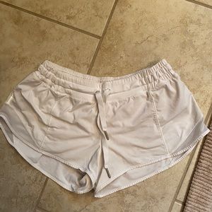 White Lulu lemon shorts